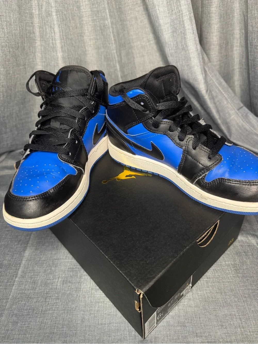 Nike Air Jordan 1 Mid GS Game Royal Black Blue DQ8423-042 Youth 6Y With Box